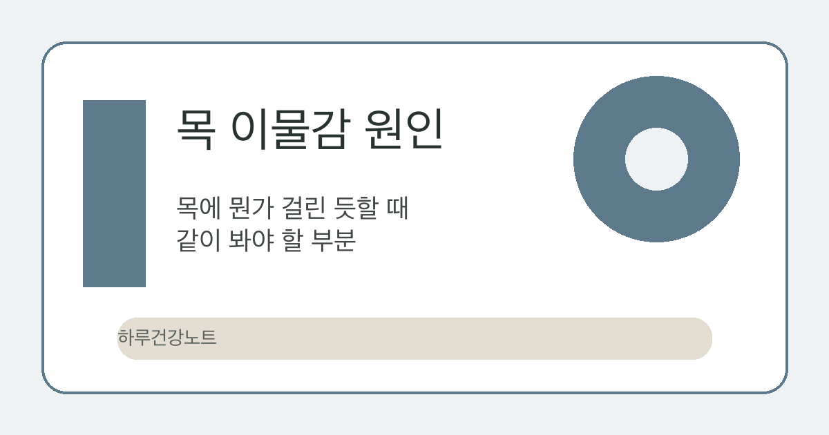 목 이물감 원인 글 대표 이미지