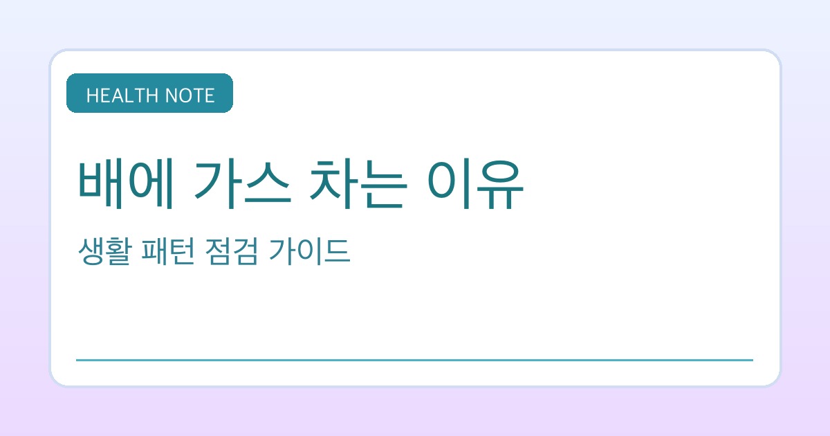 배에 가스 차는 이유 핵심 요약 타이틀 이미지